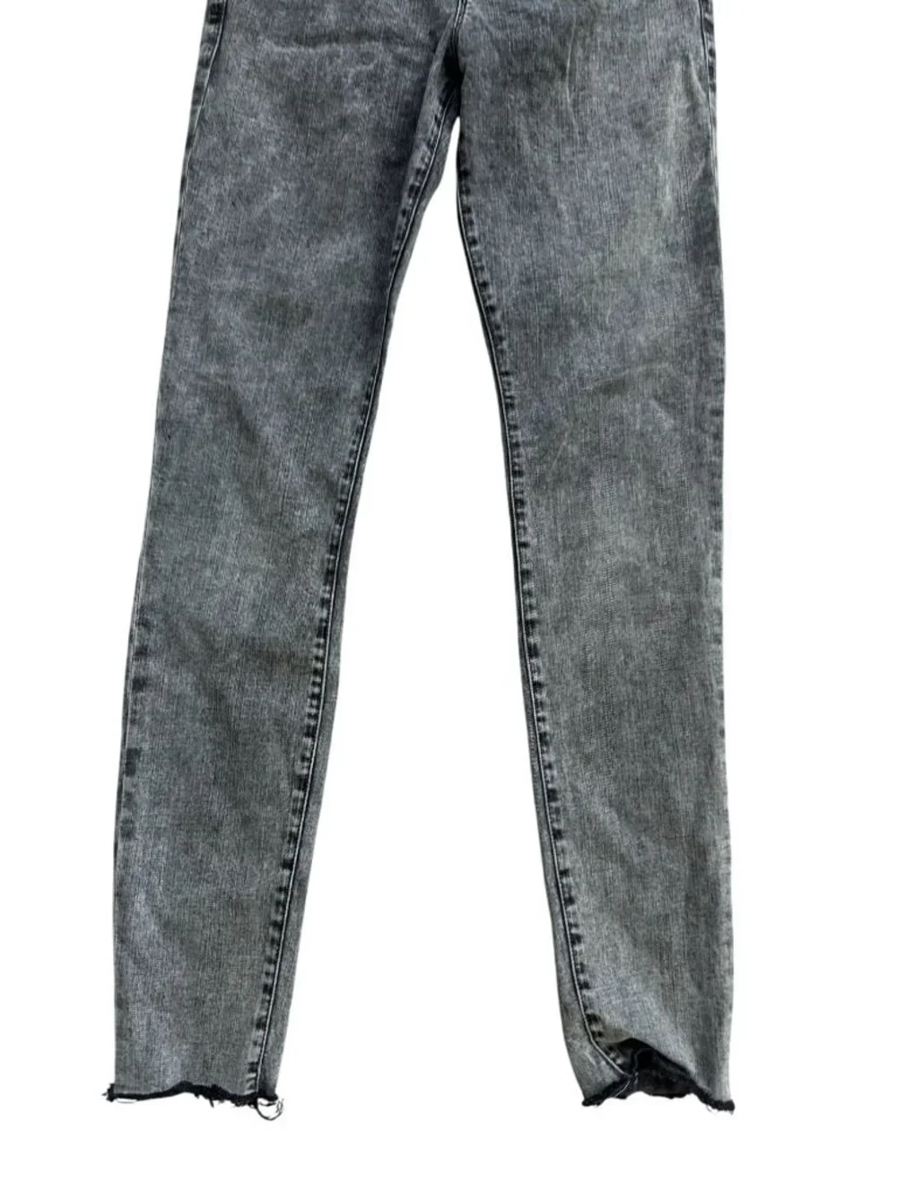 FRAME Black Gray Wash Le Skinny de Jeanne Frayed Ankle  Jeans Size 27 - Picture 8 of 8